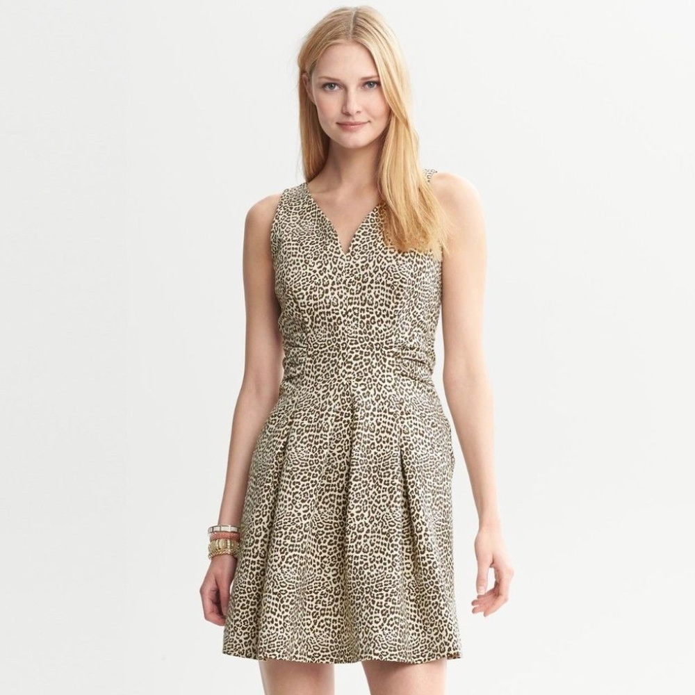 Banana Republic Animal Print Midi Dress